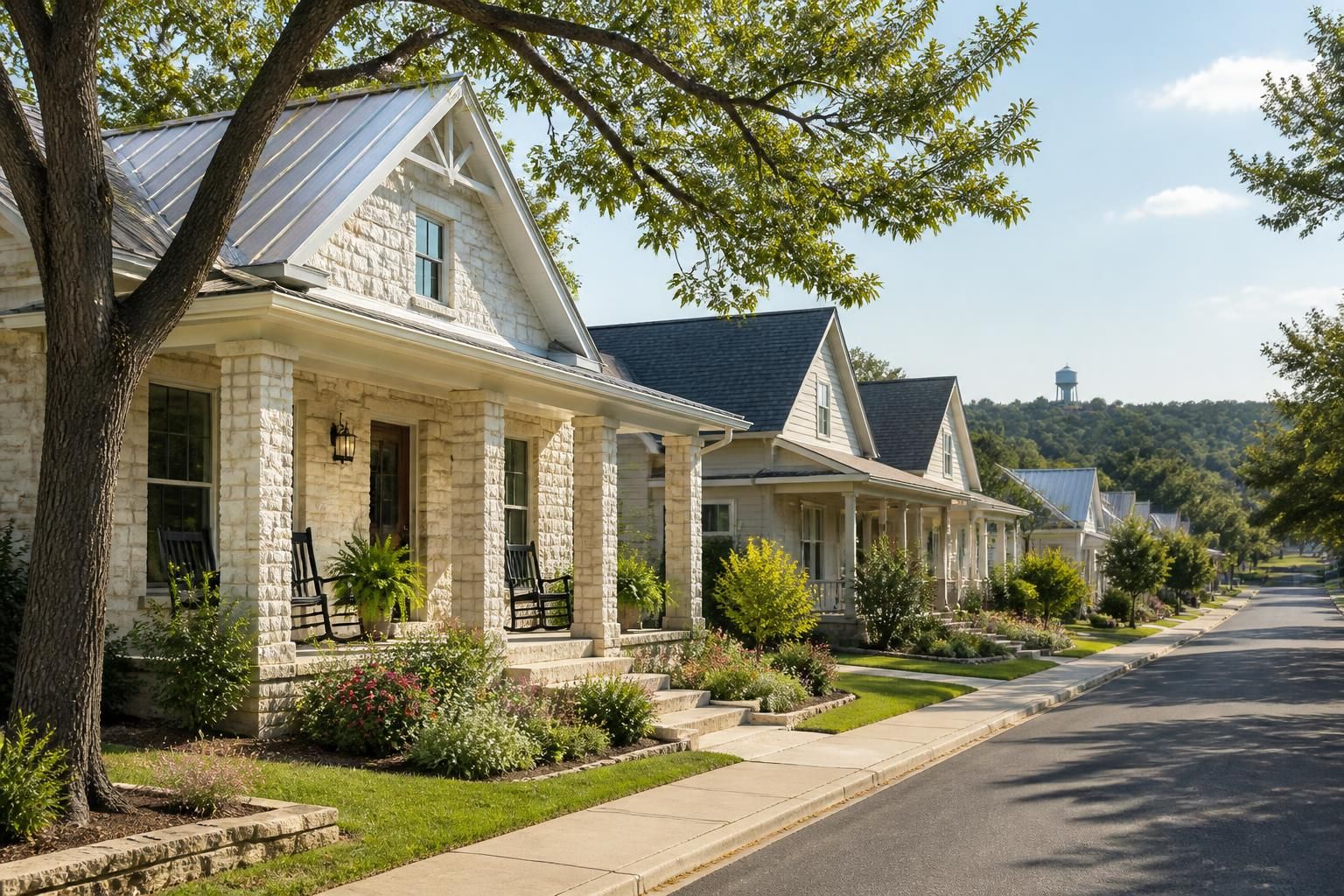 Welcoming New Braunfels neighborhood with well-kept homes