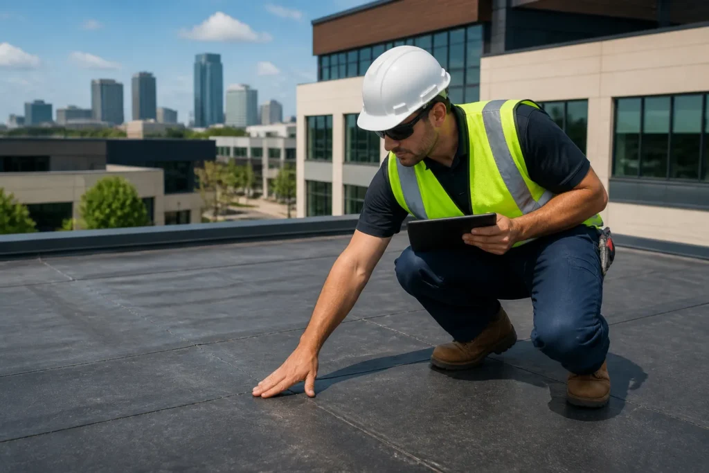 Commercial roofing inspection for a property owner